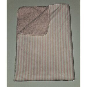 True Baby Pink White Striped Fleece Baby Blanket Lovey Girl SOFT 30x38